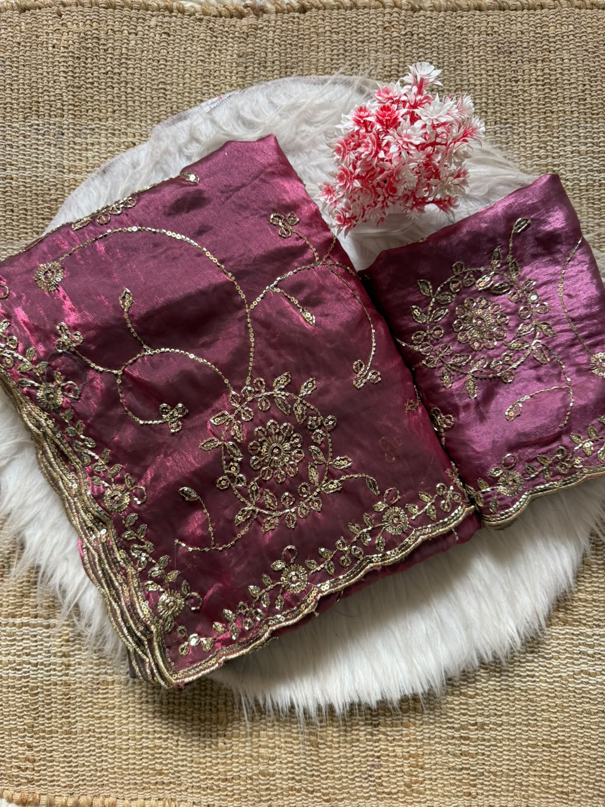 Royal Sequence Embellished Space Silk Saree